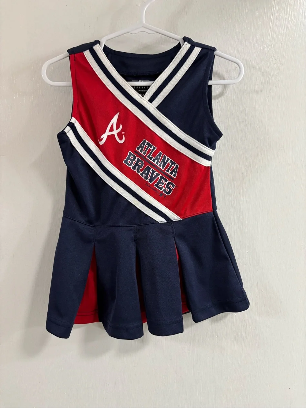 Atlanta Braves Girls' Navy and Red Cheer Dress - Team Logo